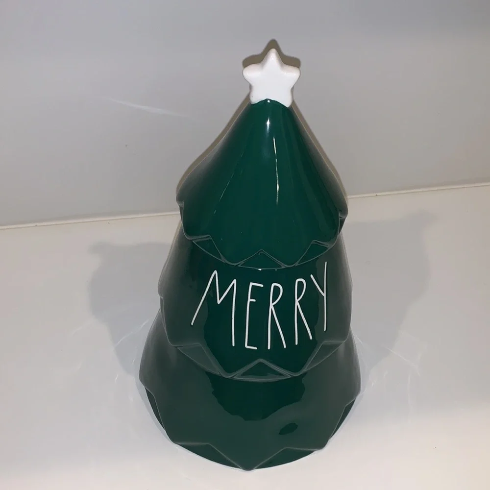 Rae Dunn Ceramic Christmas Tree Cookie‎ Jar Canister